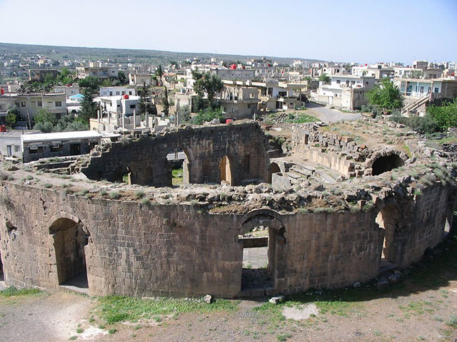 Cityscape of Shahba in As-Suwayda Governorate province — The black basalt Roman city of Philippopolis, built by an Arab emperor